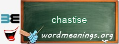 WordMeaning blackboard for chastise